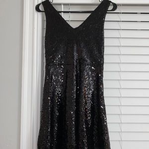 black sequin homecoming dress